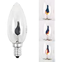 10 x Bombilla Deko lámpara titilante Vela E14 3 W 3 W- transparente 230 V flackernde Vela